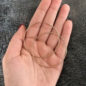 Thin Gold Hoop Earrings